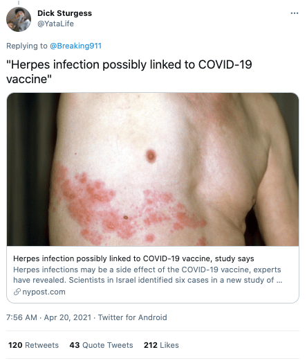 COVID Vaccines Do Not Cause Herpes Simplex
