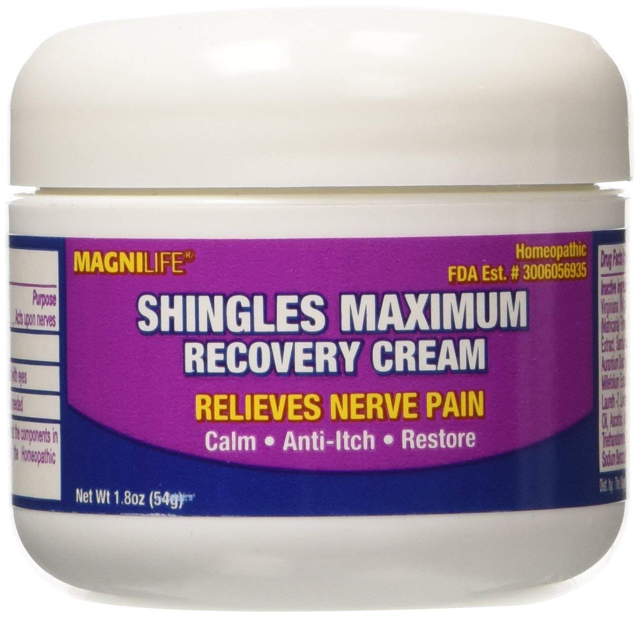 MagniLife SHINGLES Maximum Recovery Cream, 1.8 Oz / 54 g, Relieves ...