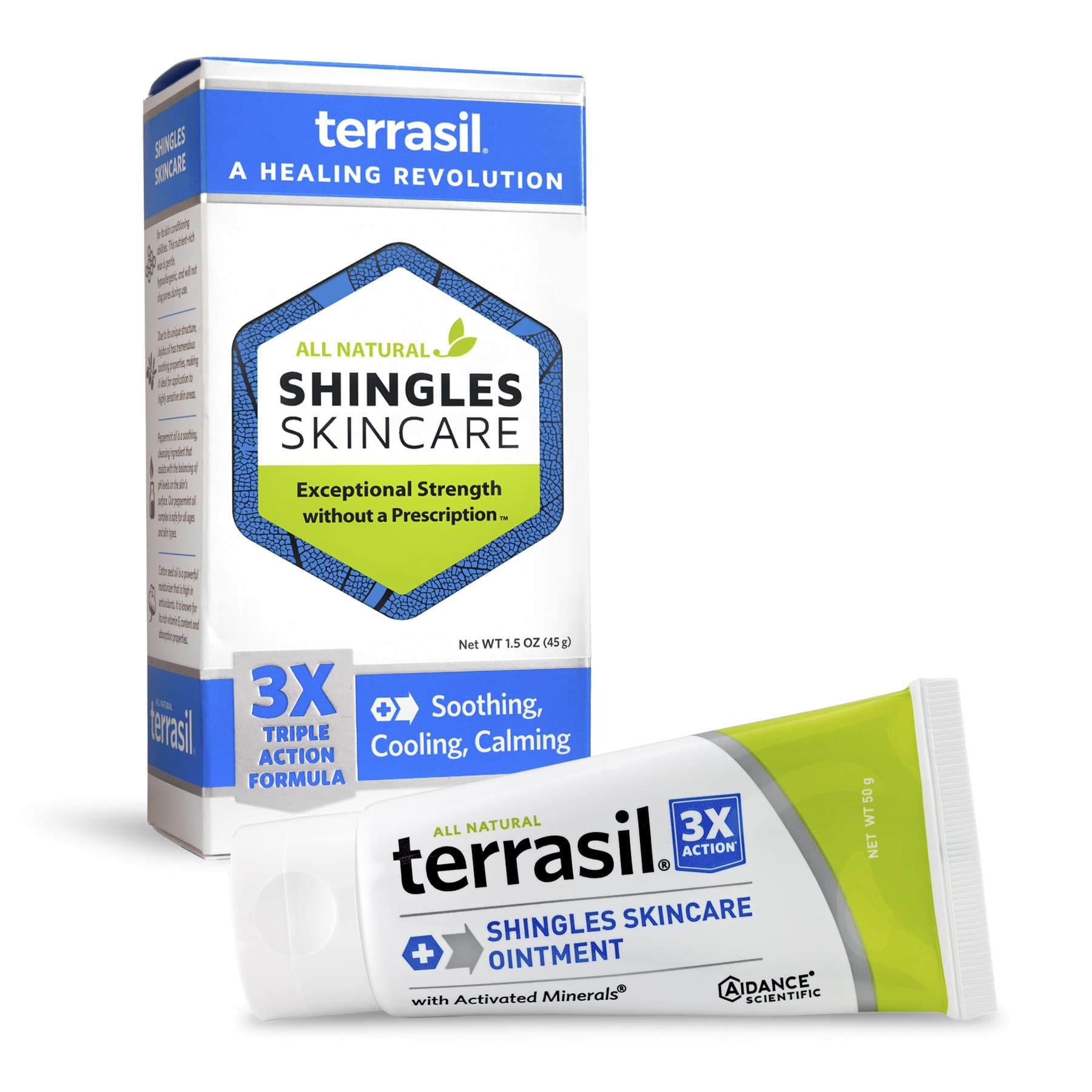 Terrasil All Natural Shingles Skin Care Triple Action Formula 1.5 OZ